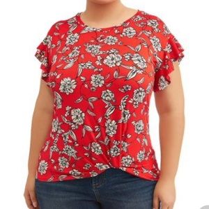 Como Blu, floral top. Size 3X.